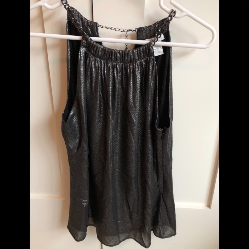 Metallic snake skin look blouse